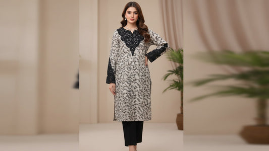 EMBROIDRED SILVER GREY SHIRT